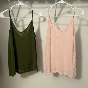 mudd pink and green tank tops